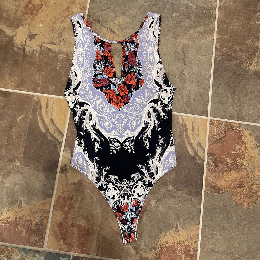 Free People Sleeveless Floral Body Suit